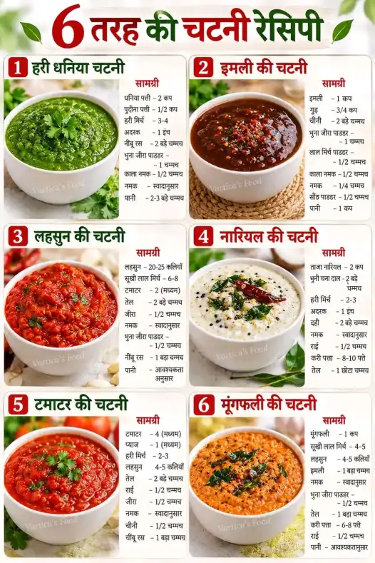 घर पर आसानी से बनाएं 6 तरह की स्वादिष्ट चटनी, जानिए विधि