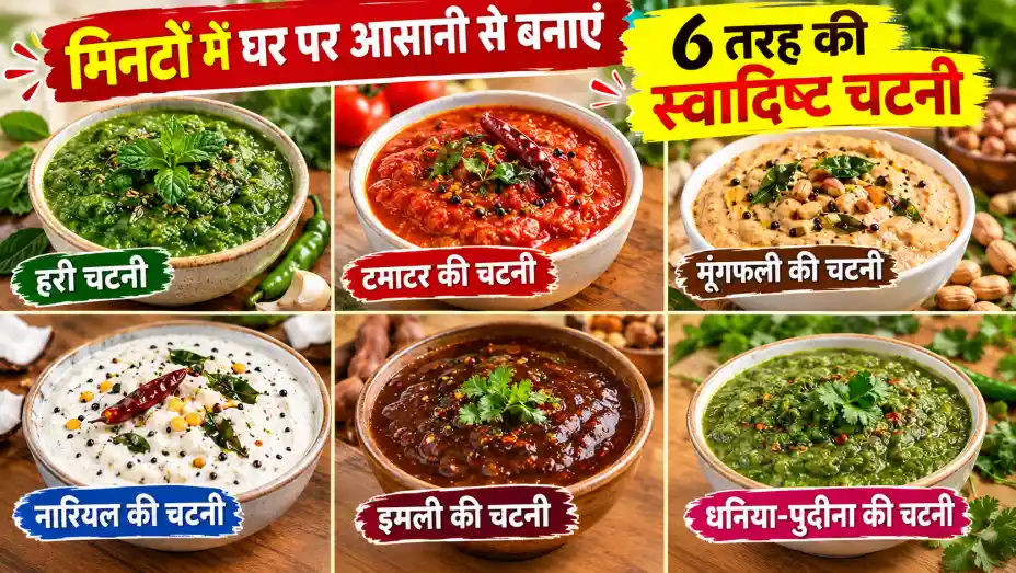 घर पर आसानी से बनाएं 6 तरह की स्वादिष्ट चटनी, जानिए विधि