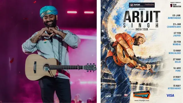 Arijit Singh India Tour:देश के 9 शहरों में गूंजेगा जादू ,जानें कब और कहां होंगे कॉन्सर्ट Arijit Singh India Tour:देश के 9 शहरों में गूंजेगा जादू ,जानें कब और कहां होंगे कॉन्सर्ट